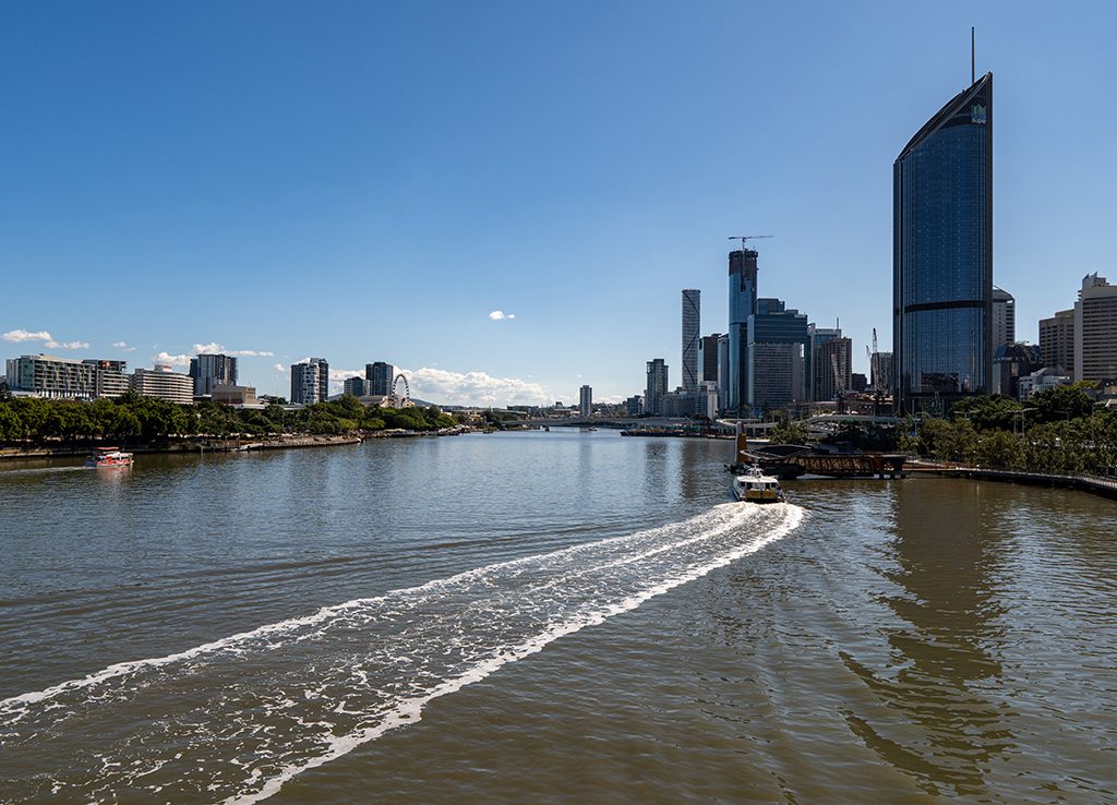 Brisbane River, Queensland, Australia View from the goodwill Bridge